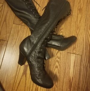 Real Leather lace front boots